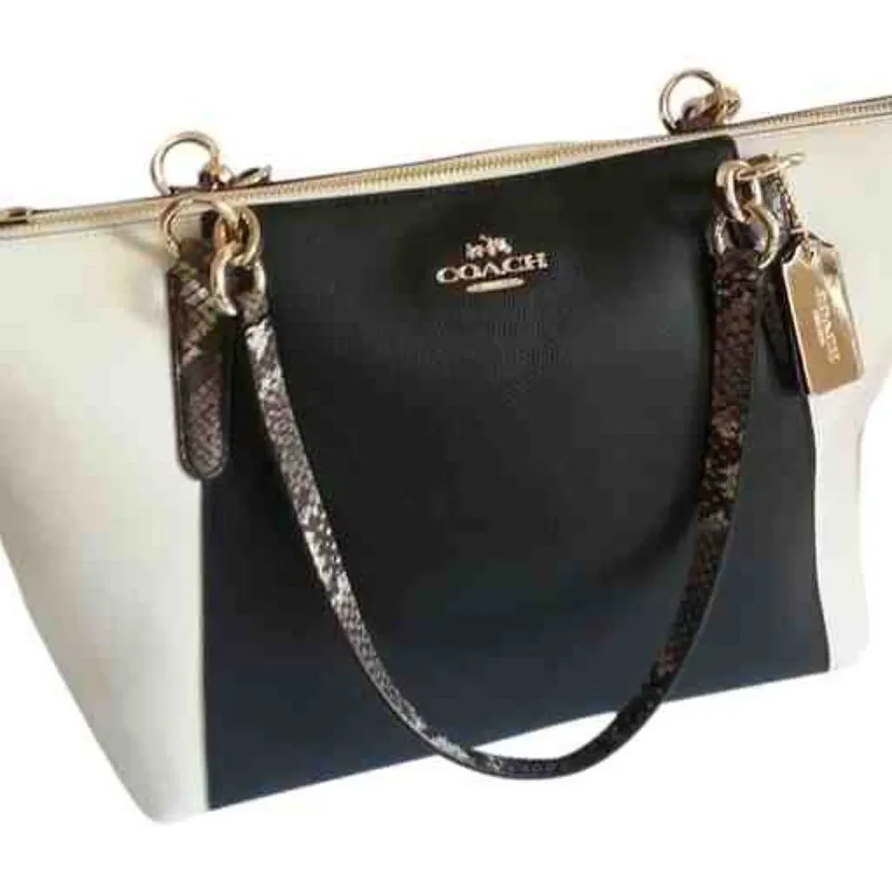 Coach Ava Tote Exotic Trim Leather